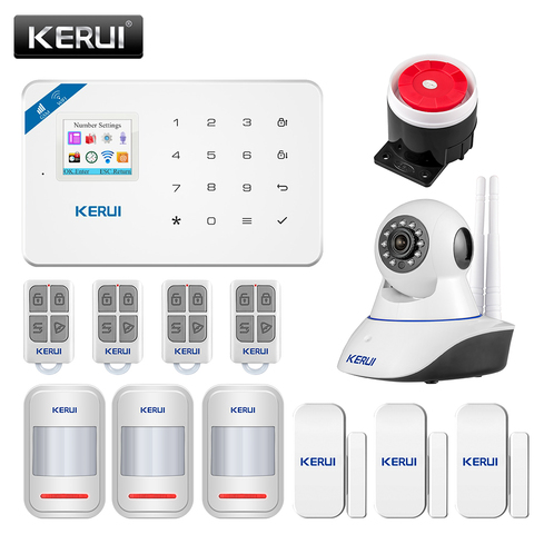 KERUI-Sistema de alarma antirrobo para seguridad del hogar, dispositivo de vigilancia inalámbrico con WiFi, GSM y mando a distancia, válido para Android e ios, modelo W18 ► Foto 1/6