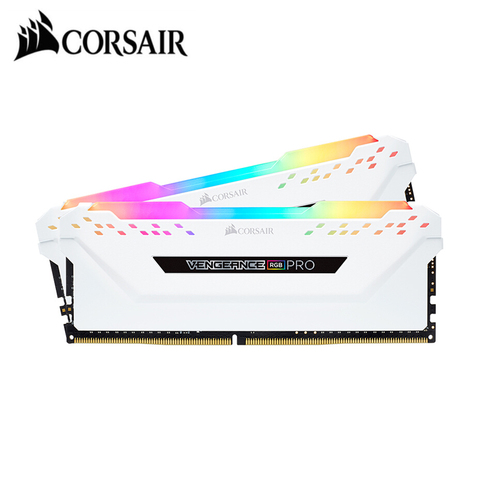 CORSAIR Vengeance 16GB(2X8) RGB PRO Memoria RAM módulo Dual canal DDR4 PC4 3000Mhz 3200Mhz DIMM C16 C18 RGB Kit de Memoria-blanco ► Foto 1/6