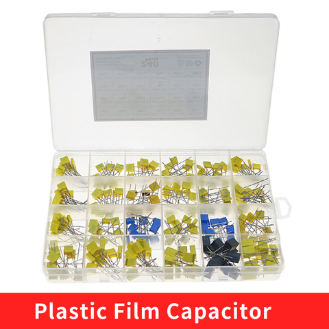 Kit de paquete de condensador de corrección, 240 unids/caja, 63V, 100V, 24 valores, 1nF-1uF, Kit de Condensador de película plástica de seguridad de polipropileno ► Foto 1/5