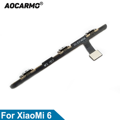 Aocarmo-botón de encendido/apagado para XiaoMi 6 mi6, pieza de repuesto de Cable flexible, botón Arriba/Abajo ► Foto 1/3