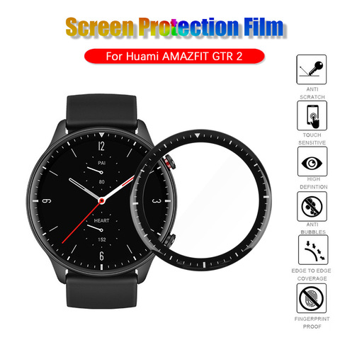 Protector de pantalla de reloj inteligente Huami Amazfit GTR 2, cobertura completa, fibra suave, 3D película protectora, transparente, HD, a prueba de arañazos ► Foto 1/6