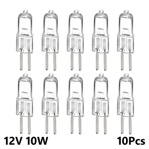 10 piezas 10W insertado perlas de cristal cálido bombillas Super brillante Ultra bajo precio claro JC Tipo de bombilla halógena 12V G4 iluminación interior ► Foto 1/6