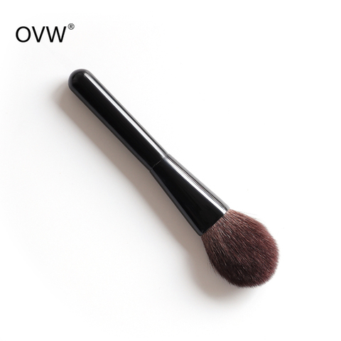 OVW grande negro en polvo Super suave destacar solo maquillaje brochas con mango de madera pelo cabra profesional Cosmetci cepillos DLH02 ► Foto 1/5