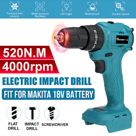 Doersupp-taladro de impacto eléctrico inalámbrico 3 en 1, 10mm, 25 torsión, 2 velocidades, destornillador eléctrico sin escobillas para batería Makita de 18V ► Foto 1/6