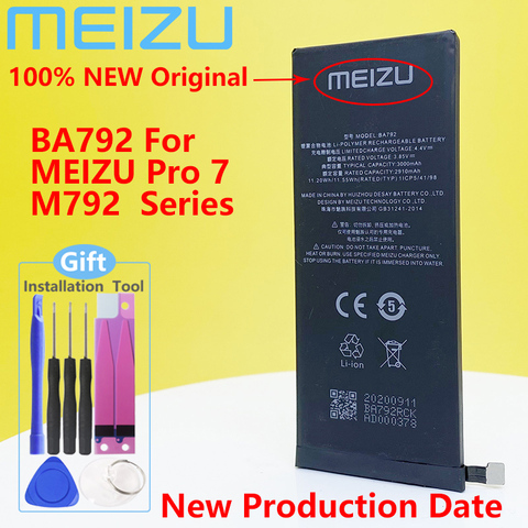 Meizu-batería 100% BA792 Original, 3000mAh, para teléfono Meizu Pro 7 M792Q M792C M792H BA791, alta calidad y número de seguimiento ► Foto 1/6