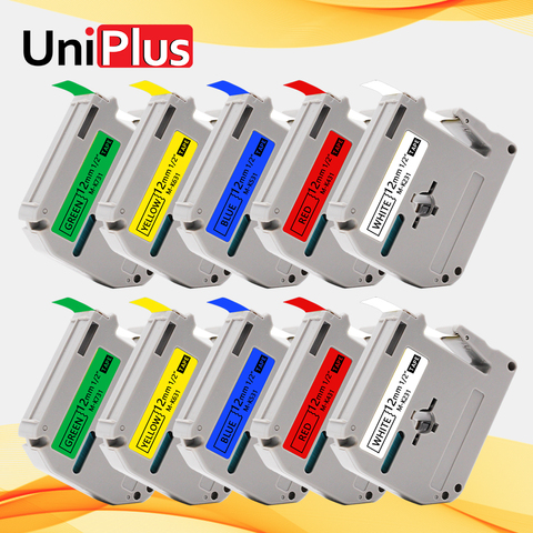 UniPlus 10PK MK231 mk631 Color Set hermano Compatible MK de la cinta de etiqueta 12mm M-K231 hermano PT-70 PT-80 PT-85 PT-90 fabricante de etiquetas ► Foto 1/6