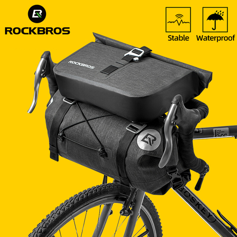 ROCKBROS-bolsa para manillar de bicicleta de montaña, gran capacidad, resistente al agua, marco frontal, accesorios para maletero ► Foto 1/6