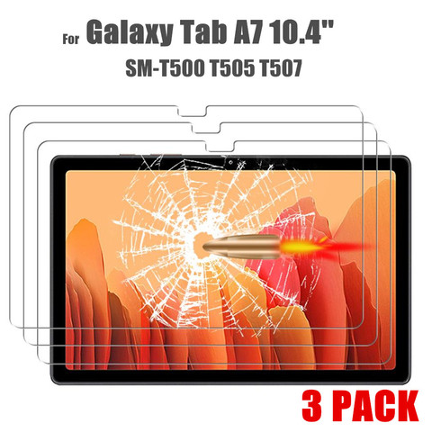 3 piezas de vidrio Protector para Samsung Galaxy Tab A7 10,4, 2022 película protectora de pantalla para Samsung Galaxy Tab A7 SM-T500 T505 T507 ► Foto 1/6