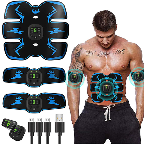 Estimulador muscular Abdominal EMS, entrenador de electroestimulación muscular, Tóner para gimnasio en casa, equipo de Fitness, recarga USB ► Foto 1/6