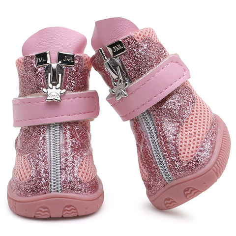 Bling-zapatos para perros pequeños, sandalias antideslizantes de malla transpirable para primavera y verano ► Foto 1/6