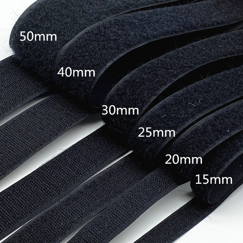 1 par 15mm-50mm negro blanco con cinta ajustable Velcros gancho y cinta de bucle bridas accesorios de costura, 1 yarda/lote ► Foto 1/6
