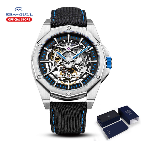 Reloj de gaviota para hombre, automático, mecánico, con perspectiva hueca, esfera grande, resistente al agua, con personalidad, novedad de 2022 ► Foto 1/6