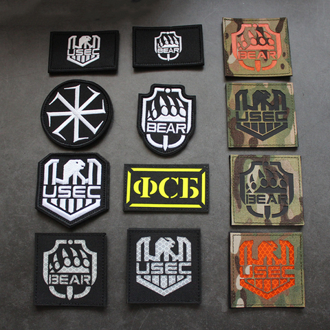 Escape de Tarkov-Parche bordado de oso USEC Team, insignia de letras reflectantes IR de nailon, pegatina de tela de reconocimiento nocturno para bolso y sombrero ► Foto 1/6