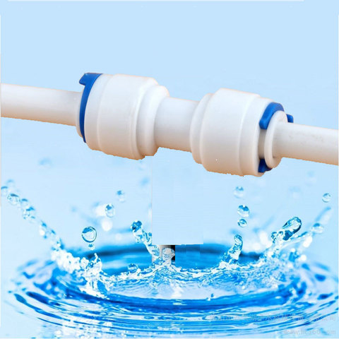 Sistema de agua RO igual recto, conector de ósmosis inversa de montaje rápido de tubería de plástico, acoplamiento de conexión de manguera de 1/4 
