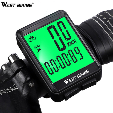 WEST BIKING-ordenador para bicicleta, resistente al agua, inalámbrico/con cable, odómetro, cronómetro, velocímetro, reloj Digital LED ► Foto 1/6