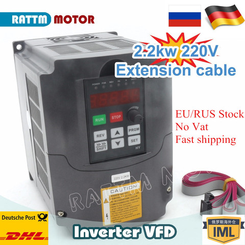 ¡UE/ee.uu. nave! 2.2KW 220 V 3HP frecuencia Variable inversor VFD salida 3 fase 400Hz 10A y cable de extensión/panel de control caja ► Foto 1/6