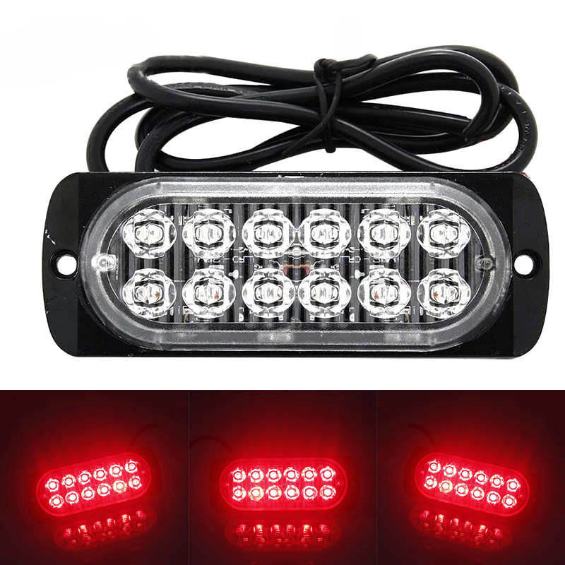 Luz LED roja antiniebla DE TRABAJO urgente de seguridad para camiones y coches todoterreno, 12V ~ 24V 36W, 12LED ► Foto 1/5