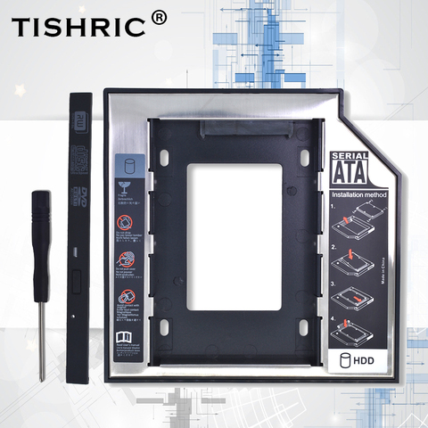 Tishric-carcasa Universal de plástico y aluminio para disco duro, adaptador de 9,5mm SATA 3,0 HDD Caddy, DVD HDD para portátil Optibay ► Foto 1/6