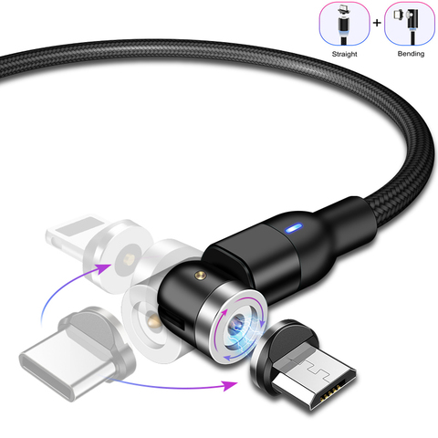 Cable magnético Usb tipo C, 360 ° + 180 °, para Samsung S20 Ultra, Xiaomi Mi 10 Pro Realme, magnético, Usb ► Foto 1/6