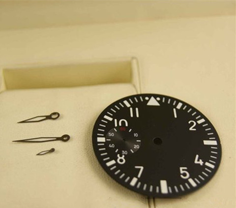 Esfera de reloj negra de 38,9mm, Kit de 2 minutos/segundo de reloj, movimiento de reloj, piezas de repuesto luminosas verdes para ETA 6497 ► Foto 1/6