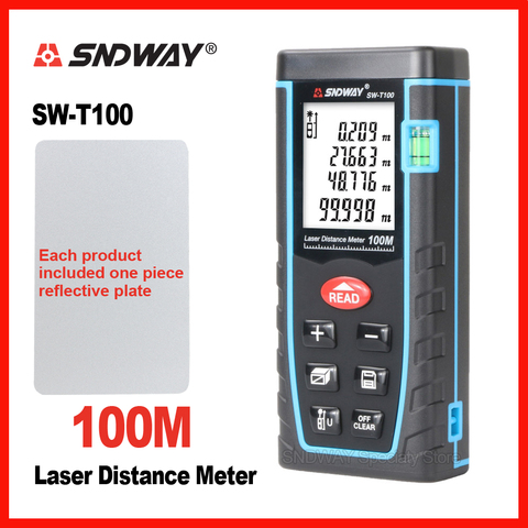 Medidor de distancia láser SNDWAY telémetro 40 m 60 M 80 m 100 M cinta M electrónica Trena regla probador manual Dispositivo de construcción ► Foto 1/6