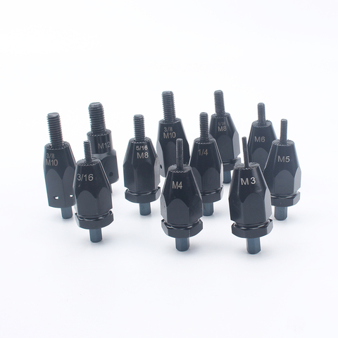 Adaptador de tuerca neumática para pistola remachadora, piezas de cabeza para pistolas de remache, accesorios de herramientas, M3-M12 métrica e Imperial, 3/16, 1/4, 5/16, 3/8 ► Foto 1/6