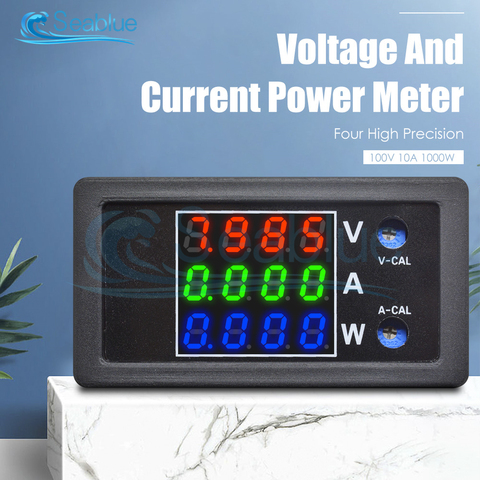 Voltímetro Digital LCD de 0,28 pulgadas, amperímetro, vatímetro, medidor de corriente de voltaje de alta precisión, Detector de prueba, DC 0-100V 10A 1000W ► Foto 1/6