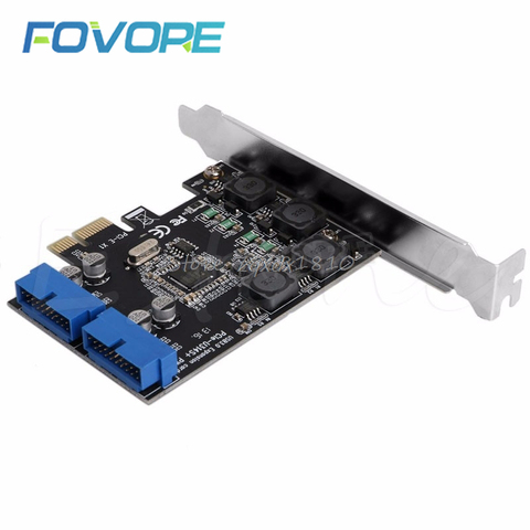 Soporte de perfil bajo de 5Gbps, 2 puertos internos, 19Pin, tarjeta USB 3,0, PCI a PCI-e, adaptador de puertos macho de 20 pines, tarjeta extensora para escritorio ► Foto 1/5