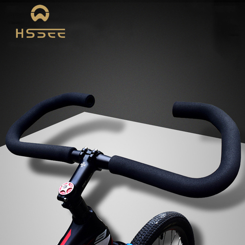 HSSEE-Manillar de bicicleta de aleación de aluminio T6, tratamiento térmico, negro mate, 25,4mm/31,8mm, piezas de bicicleta, cinta de manillar ► Foto 1/6
