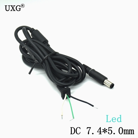 Adaptador de cargador para conector de CC de alimentación de 5 pies, 1,5 M, 7,4x5,0mm, Cable conector, Cable de alimentación con luz LED para portátil Dell ► Foto 1/5