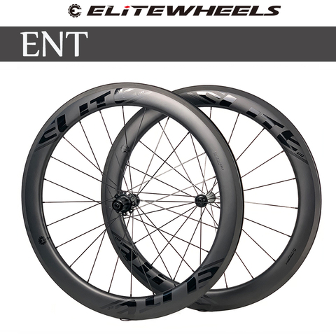 ELITEWHEELS-juego de ruedas de carbono 700c para bicicleta de carretera, llantas de fibra de carbono mate, sin cámara, calidad UCI, para ciclismo ► Foto 1/5