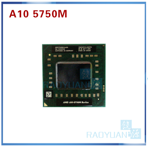 AMD portátil A10 5700 M serie A10 5750 M A10-5750m AM5750DEC44HL hembra FS1 CPU 4 m Cache/2,5 GHz/Quad-Core procesador GM45/PM45 ► Foto 1/1