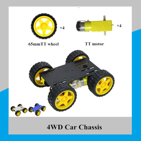 Robot Metal 4wd del chasis del coche de C101 con cuatro TT rueda de Motor para Arduino Uno R3 fabricante de Diy Eduational enseñanza Kit ► Foto 1/6