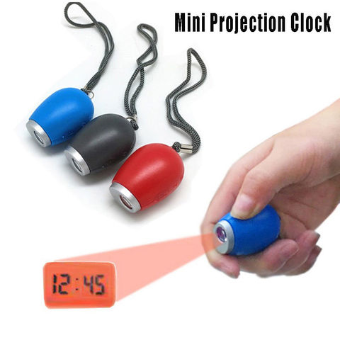 Reloj Digital de proyección de tiempo, Mini reloj LED, linterna proyector + Pantalla de cuerda colgante con estuche transparente, Kit DIY con temporizador ► Foto 1/6