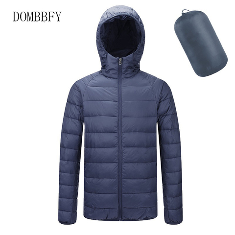 Chaquetas de plumón para hombre, abrigo Parka, prendas de vestir cálidas, abrigos portátiles ultraligeros con capucha, chaqueta impermeable informal para Otoño e Invierno ► Foto 1/6