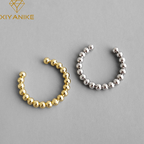 XIYANIKE-Anillo de dedo de Plata de Ley 925 para mujer, cuentas redondas geométricas creativas, accesorios de fiesta, joyería ajustable ► Foto 1/6