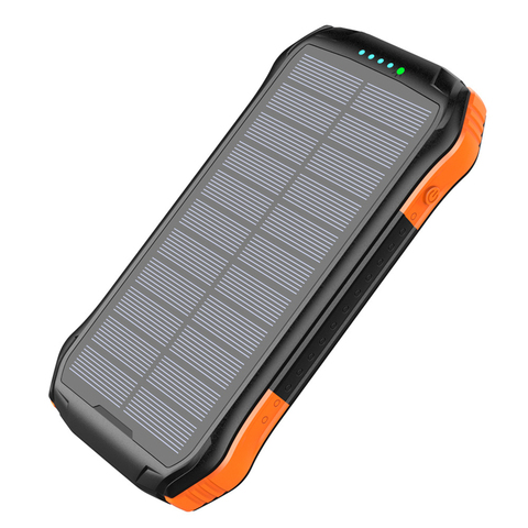 Cargador inalámbrico rápido Qi de 10W, Banco de energía Solar de 16000mAh, PD, 18W, USB, Banco de energía impermeable para iPhone 11, Samsung S9, Xiaomi ► Foto 1/6