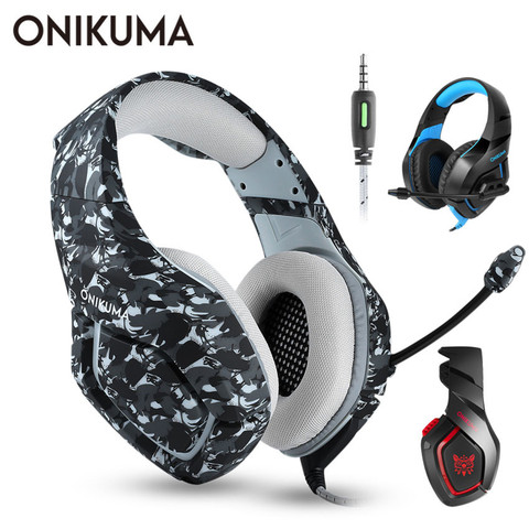 ONIKUMA K1 PS4 Gaming Headset casque de PC con cable audífonos estéreo auriculares con micrófono para la nueva Xbox One/ordenador portátil Tablet jugador ► Foto 1/6