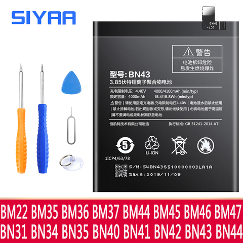 Batería Original BN42 BM47 BN40 BN44 BN35 para Xiaomi Redmi 4 4Pro 3 3S 3X4X4 5X5 herramientas libres de Bateria Li-ion de repuesto 5 Plus ► Foto 1/6