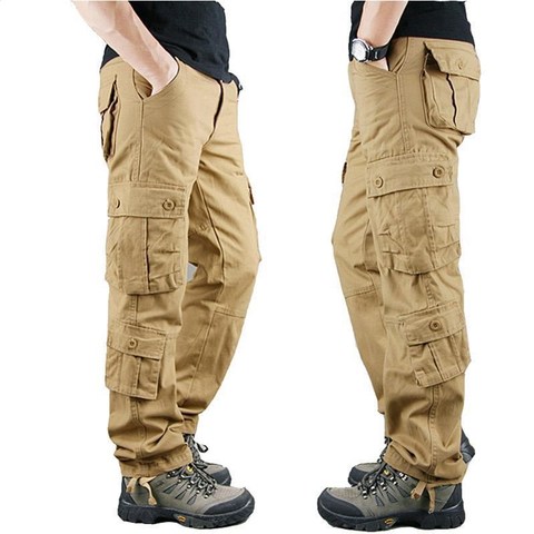 Pantalones militares de algodón para Hombre, pantalón táctico informal, color caqui, talla grande, para Primavera e invierno, 2022 ► Foto 1/6