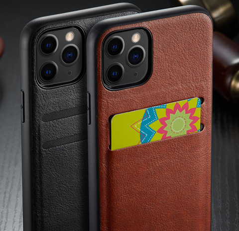 Para iPhone 11 11 Pro 11 Pro Max caso de lujo cuero tarjeta titular de la tarjeta funda billetera para iPhone XS Max XR X 8 7 6 6S más caso ► Foto 1/6