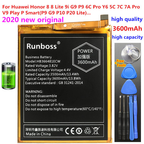 Batería HB366481ECW de alta capacidad, 3600mAh, para Huawei Honor 5C, NEM-L51, TL00H, UL10, L22, Honor 8, 6C Pro, FRD-L02, P9, G9 lite ► Foto 1/5