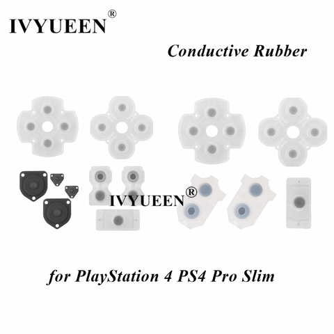 IVYUEEN-almohadilla de goma adhesiva para Conductor de silicona, botones para Sony PlayStation DualShock 4 PS4 Pro, mando fino ► Foto 1/6