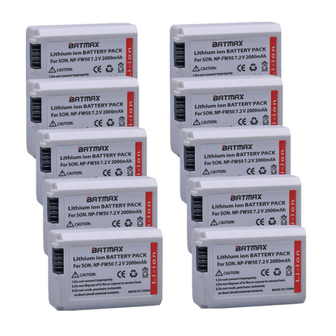 Batmax-batería blanca NP-FW50 NPFW50 para Sony a6500, a6400, a6300, a6000, a5000, a3000, NEX-3, a7R, a7R, II, a7II, NEX-3, NEX-3N, NEX-5 ► Foto 1/6