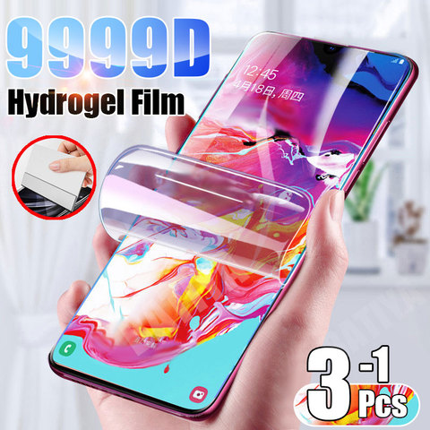 Protector de pantalla para Samsung Galaxy A20E A50 A51 A71 A70 de la cubierta completa de hidrogel película para Samsung A90 A80 A01 A10 A20 A20S A30 A30S ► Foto 1/6