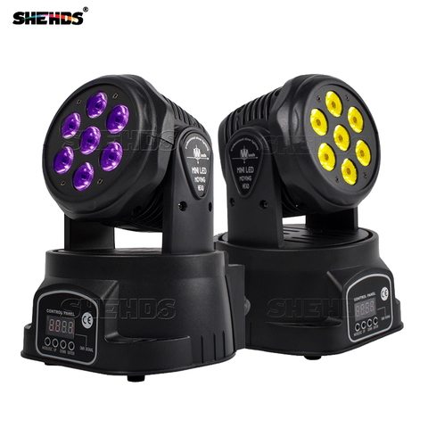 Miniluz LED RGBWA + UV para dj, iluminación de cabeza móvil, Bola de discoteca, 14 canales, 7x1, 2W/18W, envío gratis ► Foto 1/6