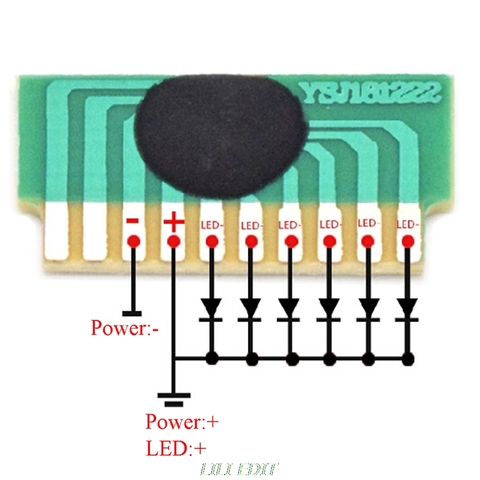 10 unids/lote DIY 6-LED LEDs 3-4,5 V Chip Flash de LED COB LED conductor ciclo intermitente la Junta de Control de módulo de circuito electrónico ► Foto 1/6