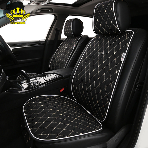 Cubierta de lino para asiento de coche, transpirable, cómodo cojín para asiento de coche, ropa interior de coche de verano y otoño, mantón de capa de coche de tamaño universal ► Foto 1/6