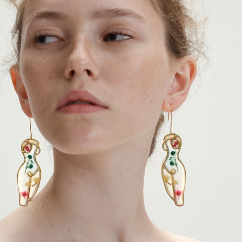 Pendientes colgantes con forma de flor de resina para mujer, aretes Artsy abstractos de libertad para mujer, aretes llamativos de buena forma 2022 ► Foto 1/4