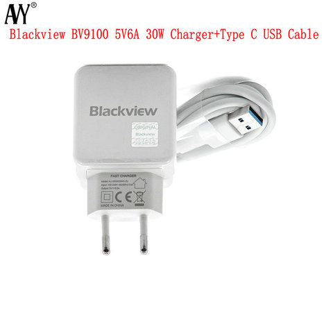 AVY-Conector de carga rápida para Blackview BV9100, cargador de viaje con enchufe europeo, 5V6A, 30W, tipo C, Original ► Foto 1/5